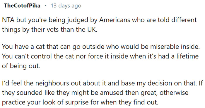 Vets in the US and UK have different recommendations