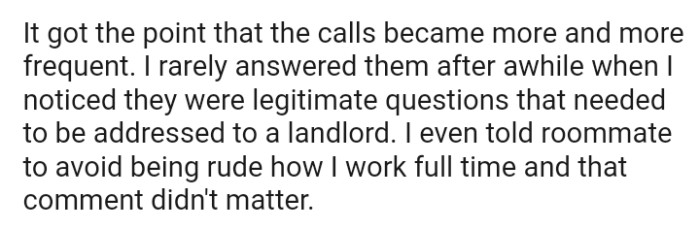 The OP noticed they were legitimate questions that needed to be addressed to a landlord