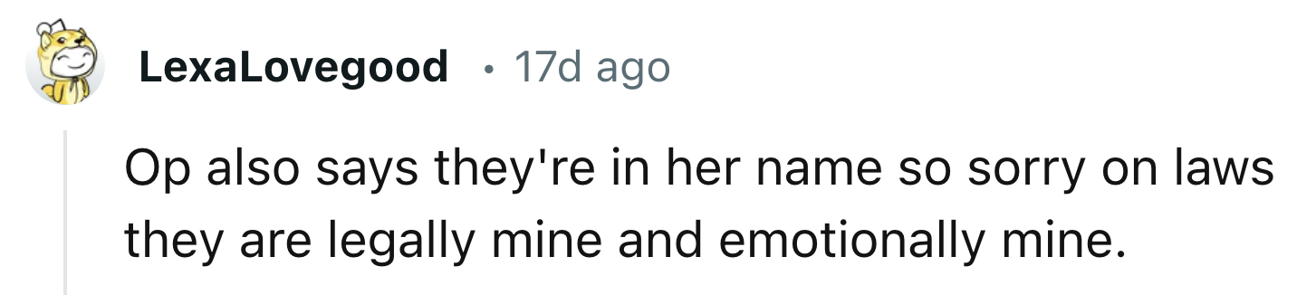 The Dogs Emotionally and Legally Belong to OP