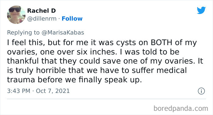 34. It's horrible that we have to suffer medical trauma