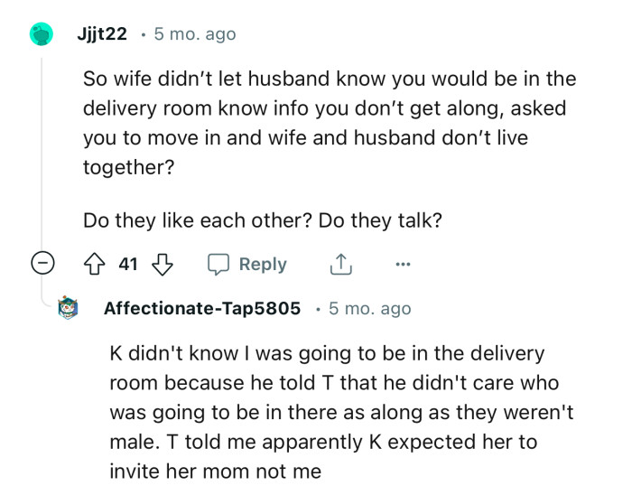 “Do they like each other? Do they talk?”