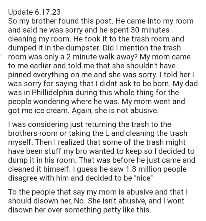 Important update from OP