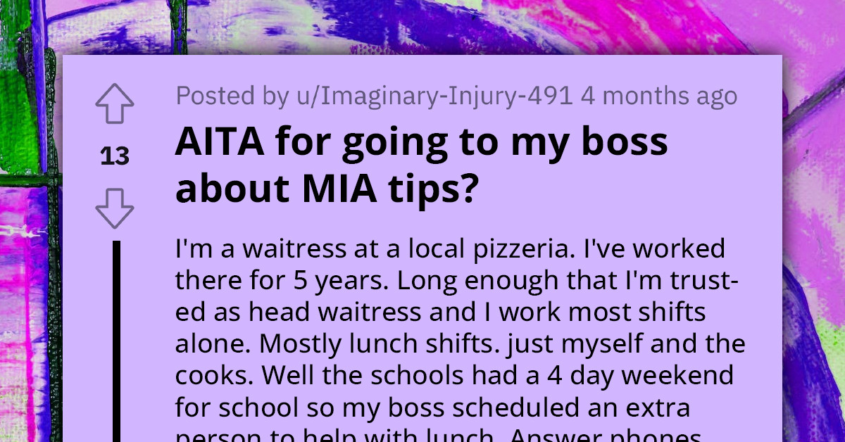 Waitress Asks If It's Wrong To Report Coworker For Stealing Tips