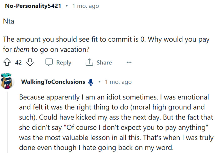 OP says that the fact that the friend didn't refuse her paying was an eye-opener