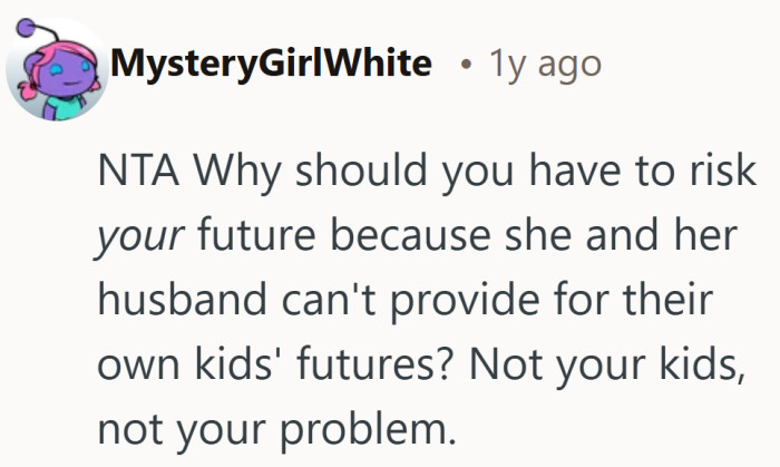 That line draws a hard boundary around whose responsibility this really is.