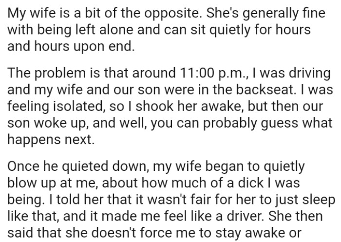 The OP shook his wife awake, but then their son woke up, and you can probably guess what happens next