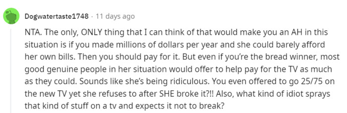 She’s being ridiculous