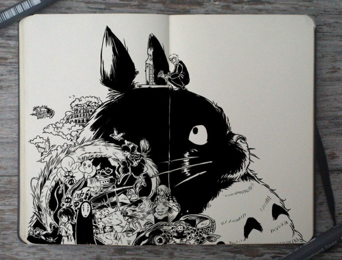 5. Totoro Drawing By Picolo-Kun