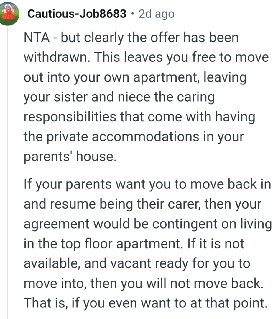 The Agreement Will Be Contingent on Living in the Top Floor