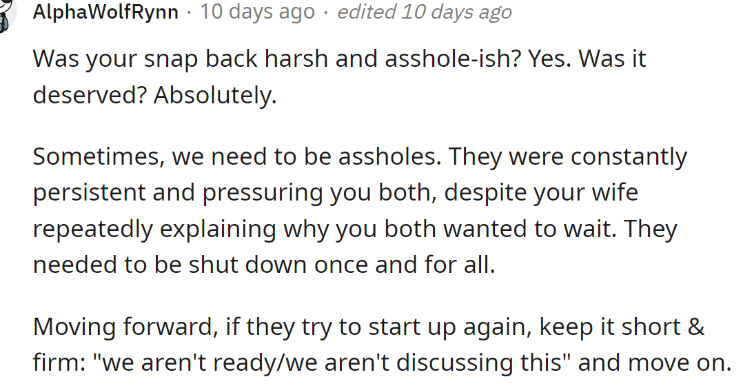 Sometimes people have to be harsh