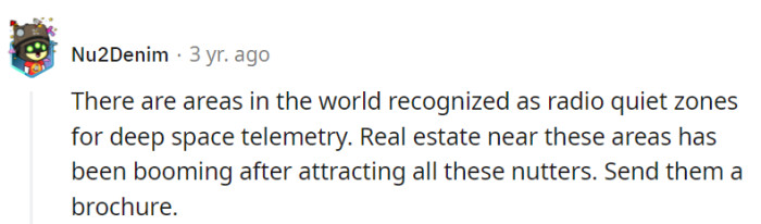 Perhaps a brochure showcasing these tranquil zones would be the perfect gift for the demanding neighbor!