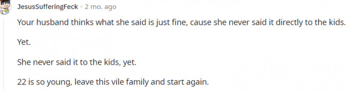 11. She never said it to the kids yet