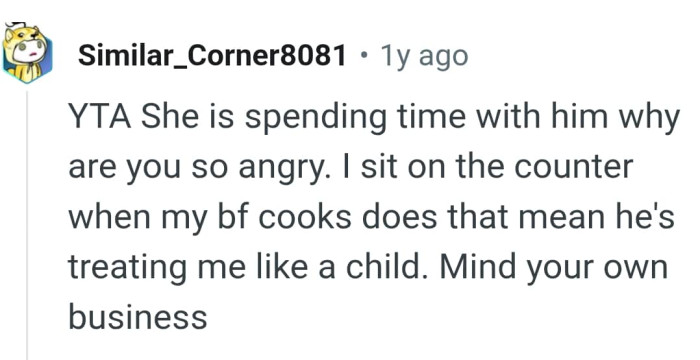 OP's clearly so angry her son is spending time with his fiance