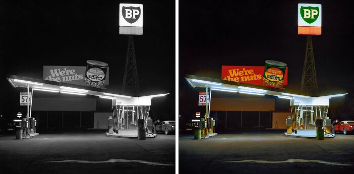 Gas station on Route 1 near Saugus, Massachusetts. Photographed in September 1977.