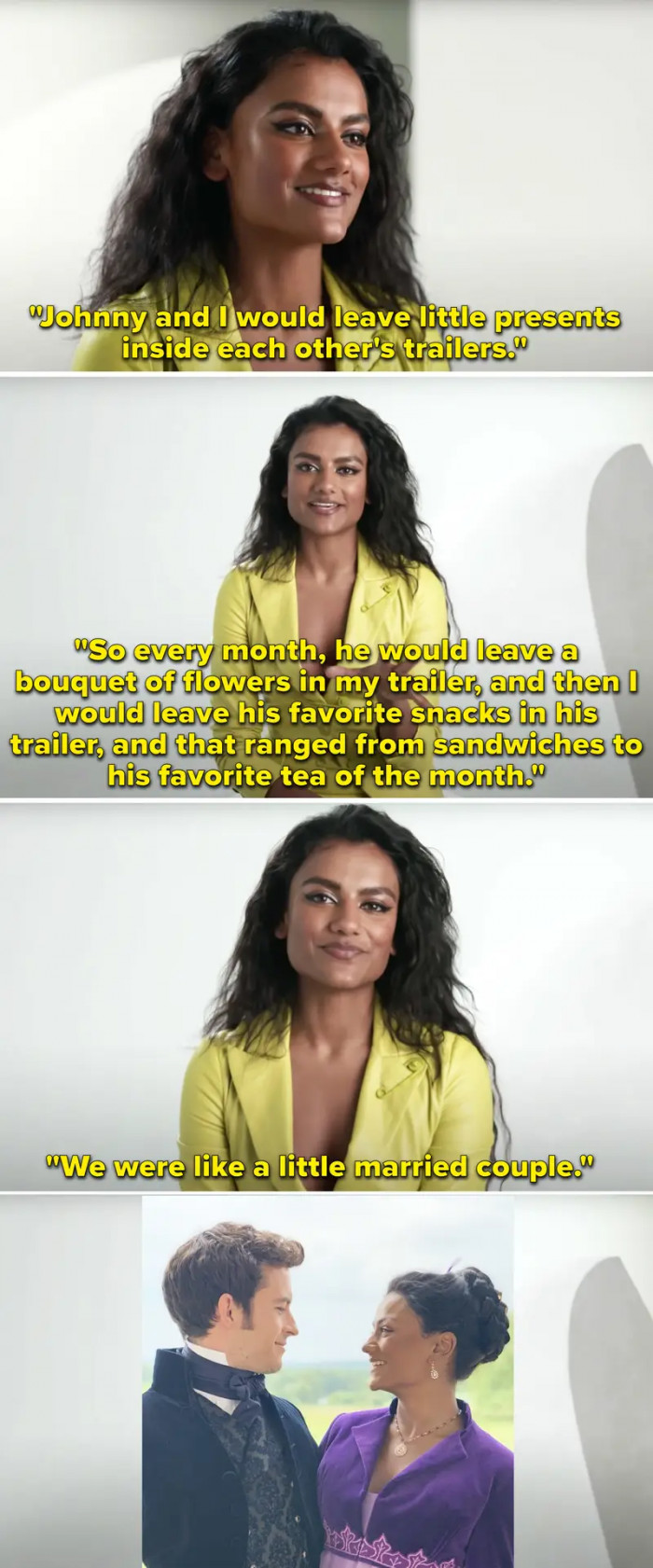 1. When Simone Ashley said that she and Jonathan Bailey leave each other presents while filming Bridgerton Season 2