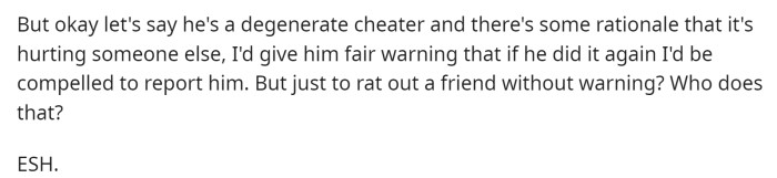 At the end of the day, one person stated that ESH due to the decisions made by both parties.