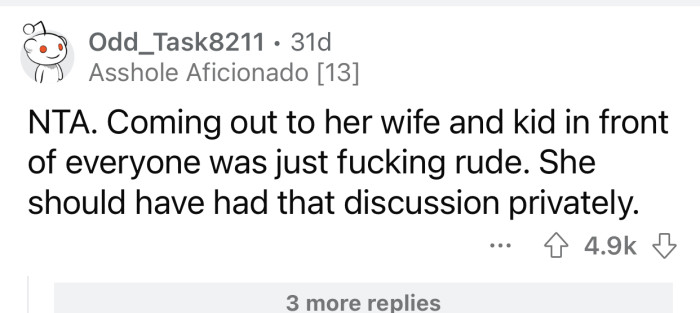 That should have been a private conversation between them.