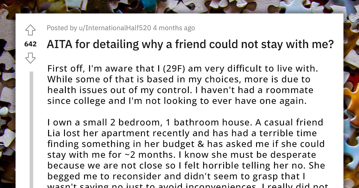 Redditor Gives A Detailed List Of Reasons Why She Doesn't Want A Friend To Live With Her, Friend Tags Them "Insane Rules"