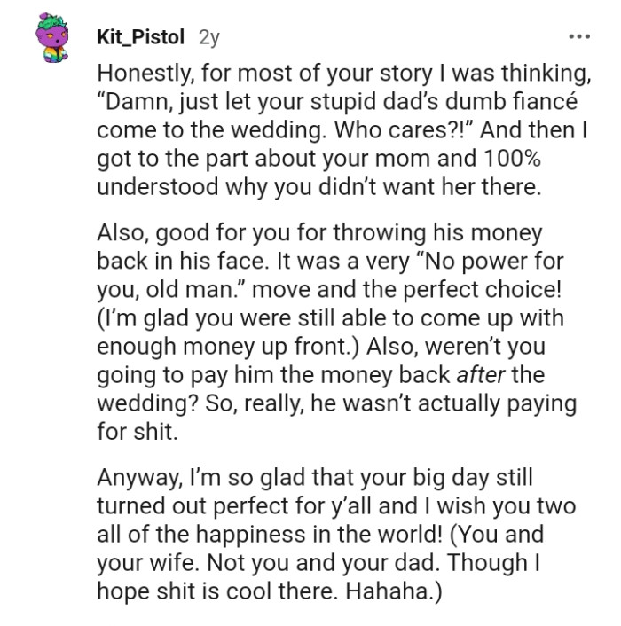 He wasn't really paying for anything