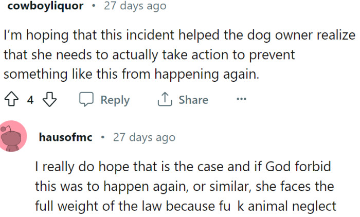 Let us all hope that this tragedy will make the neighbor realize the dangers and act.