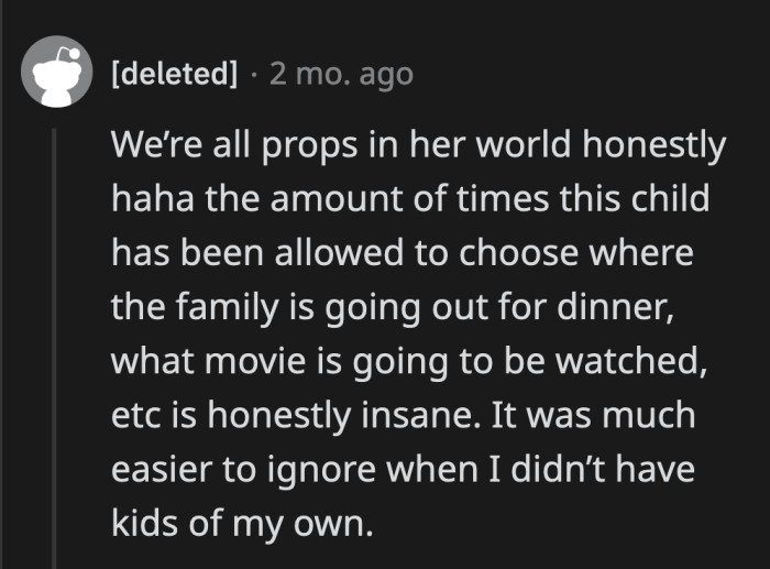 Are they going to shun everyone who dares to criticize a spoiled child and her parents?