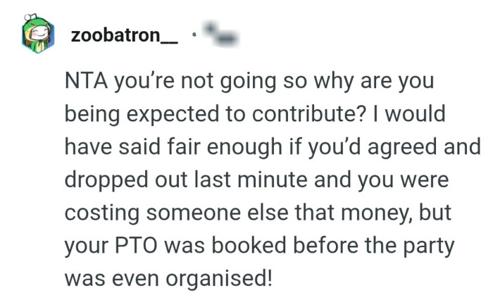 Why contribute when you won't be in attendance?