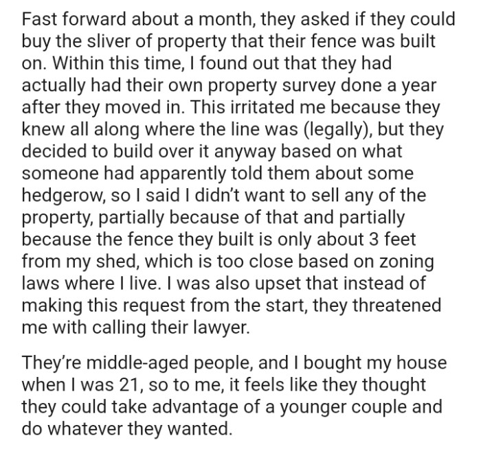 This Irritated the OP Because They Knew All Along Where the Line Was