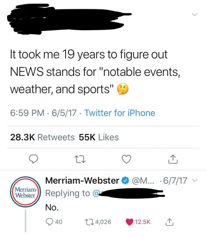 16. Merriam-Webster doesn't agree with you, though