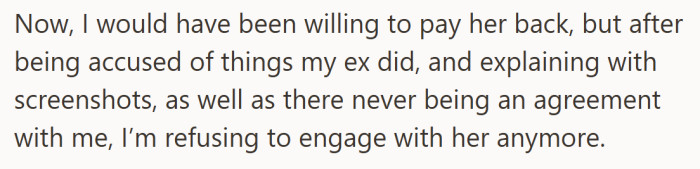 Once the accusations kept piling up, she stepped back and chose to cut off the conversation entirely.
