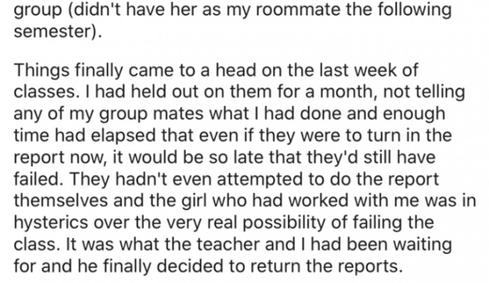 It was what the teacher and the OP had been waiting for