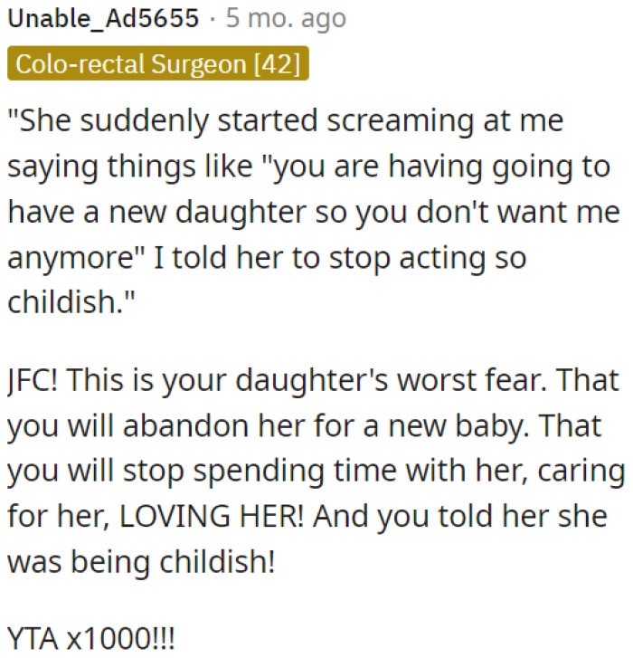 OP's daughter feels hurt.