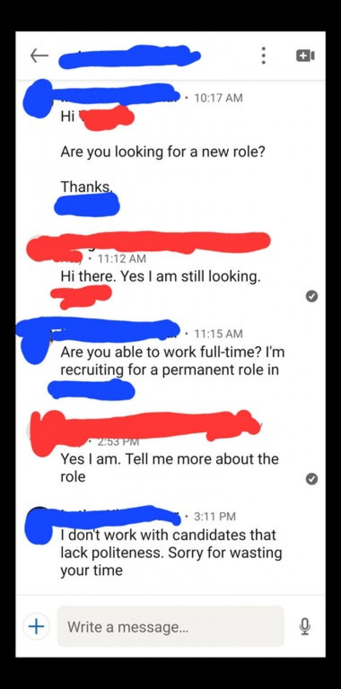 19. “Was I being impolite? Had this exchange on LinkedIn”