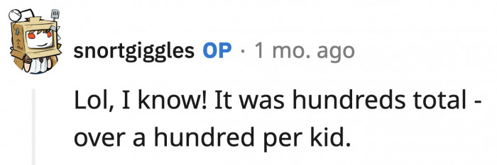 She could have gladly appreciated what her kid made, given that he went home in the middle of the sale