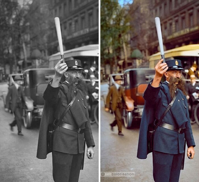 Policeman Leclerc, Porte Saint Denis, Paris, 1925.