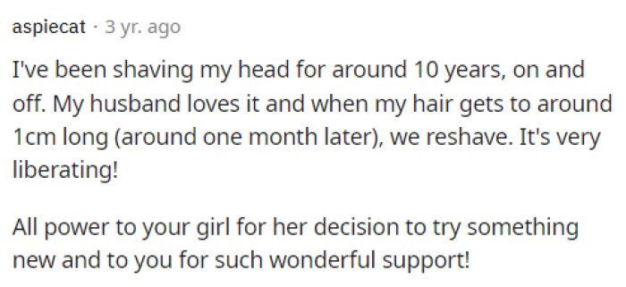 Many people encouraged her and expressed that she is doing a fantastic job by allowing her daughter to express herself through her style.