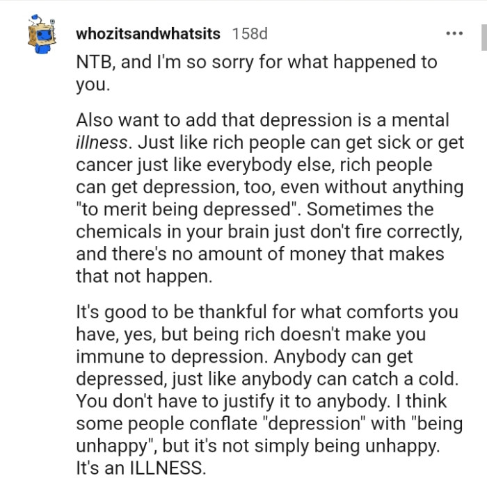 It's good to be thankful for what comforts you have