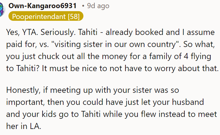 A Redditor Said the OP's Point of View Was in the Wrong