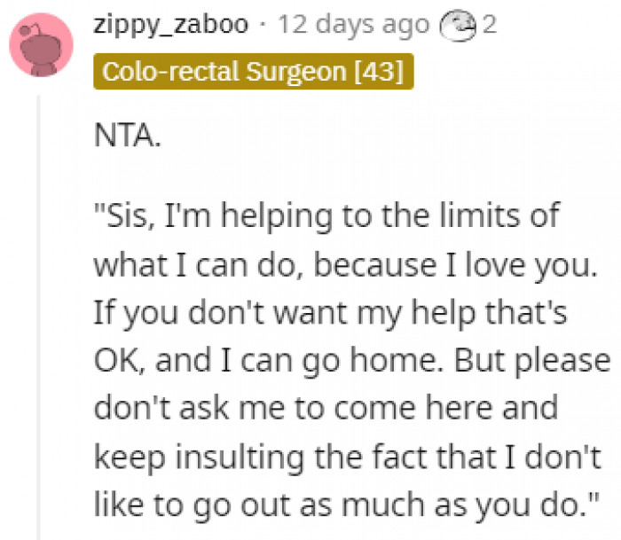 She's doing what she can