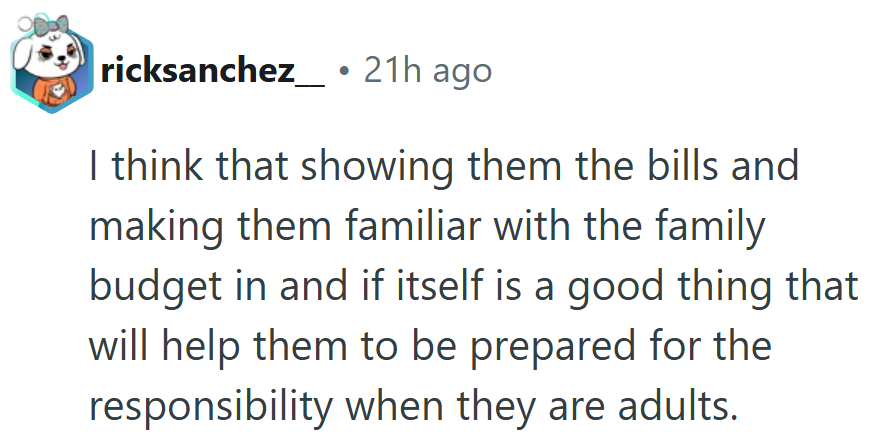 Think of it as future-proofing — one less shocked adult meeting their first utility bill.