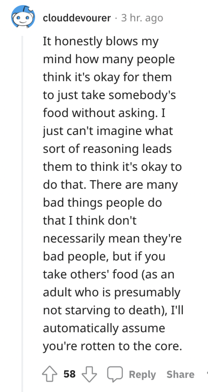 Yeah, this is definitely something that I was wondering too because I can't imagine someone just stealing food or beverages like that.