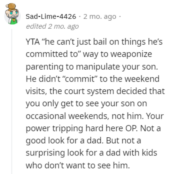 OP is power tripping