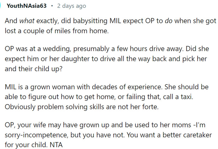 What did babysitting MIL expect OP to do? Leave the wedding, drive for a couple of hours, and pick them up?