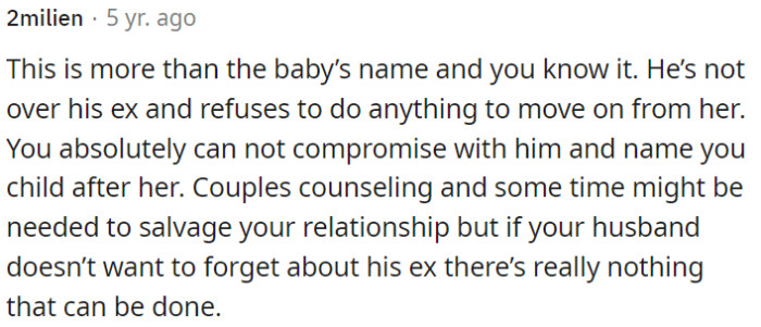 Couples counseling may help, but if he can't let go of his past relationship, it's a serious problem for the relationship's future.