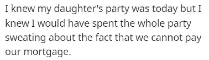 The daughter's birthday party was on the same day as the shift OP picked up