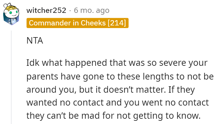 They wanted to go no-contact