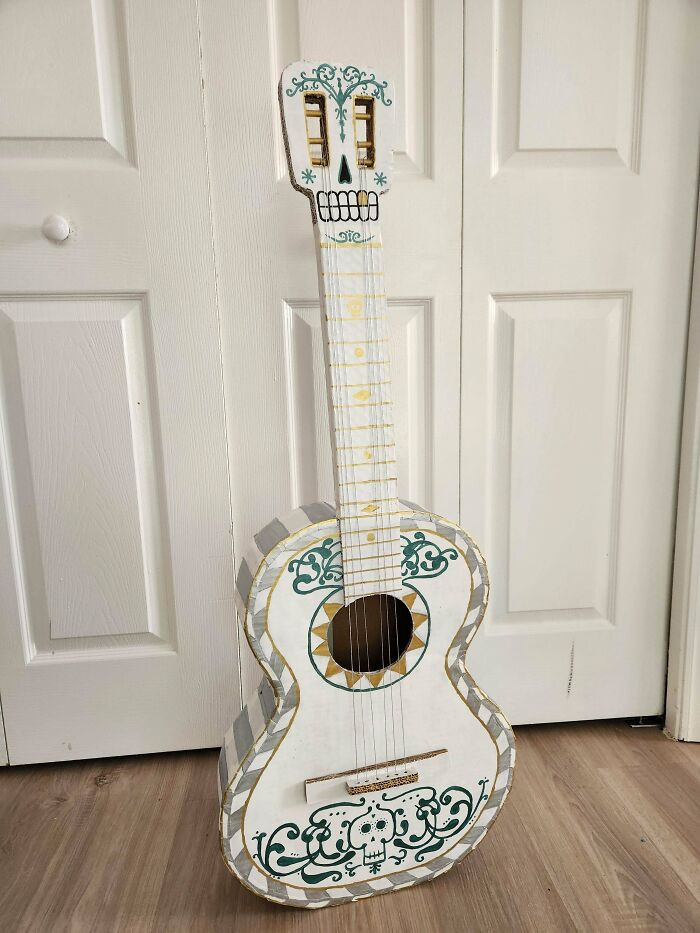 "I Made My Son The Guitar From Coco To Go With His Miguel Costume"