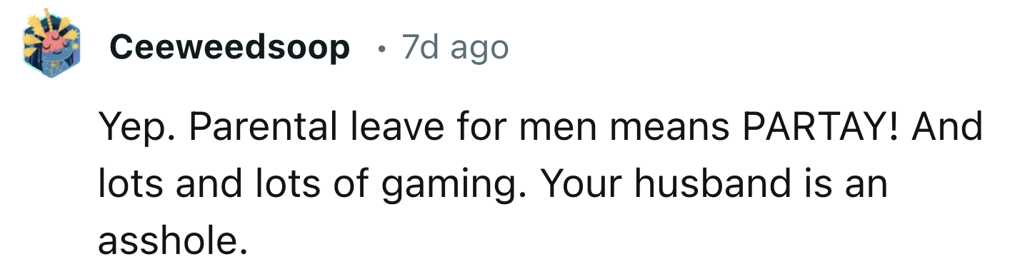 For Men, Parental Leave Means Playing Games And Going To Parties