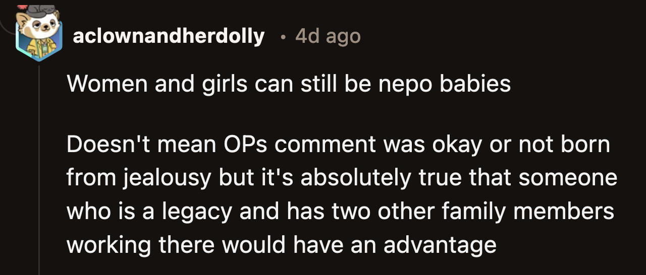 Could OP be jealous of Sam? Yes. Was Sam's acceptance to the Ivy League school a legacy admission? Probably.