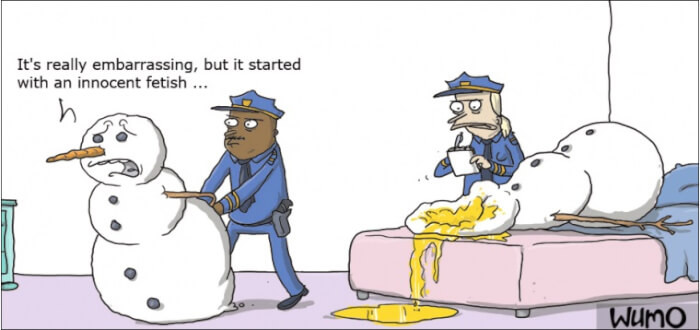 6. Snowman caught red-handed