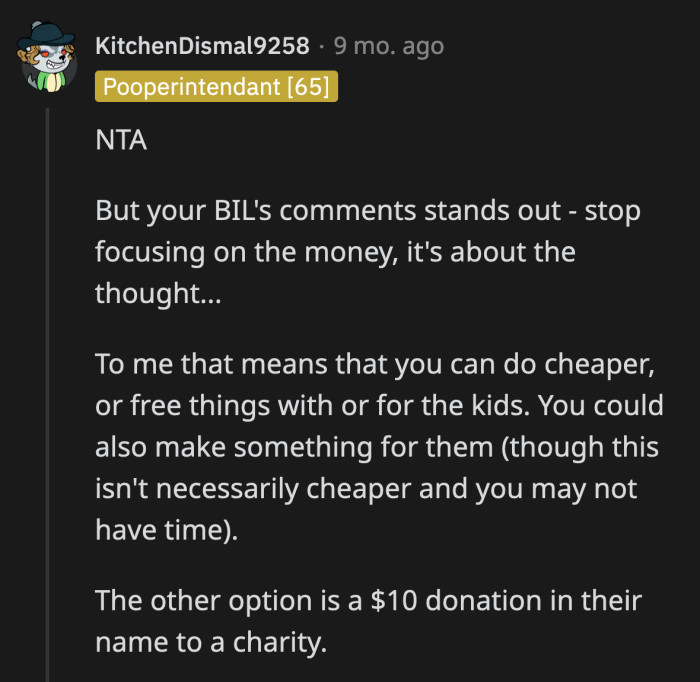 OP also needs to talk to her husband about how she feels regarding his brothers' reactions.